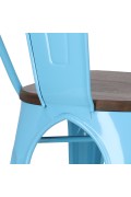 Krzesło Paris Wood niebieskie sosna orzech - d2design